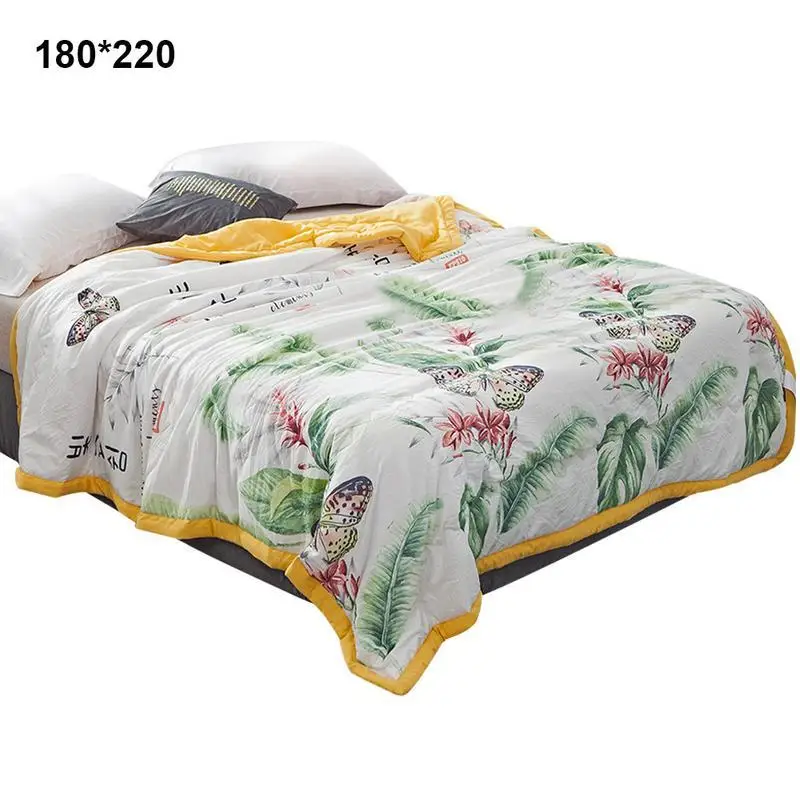 C 110x150cm Стеганое одеяло в скандинавском стиле с принтом кондиционера, летнее, прохладное, одиночное, двойное, маленькое, свежее, королевское, постельное белье, из хлопка, летние принадлежности - Цвет: C 110x150cm
