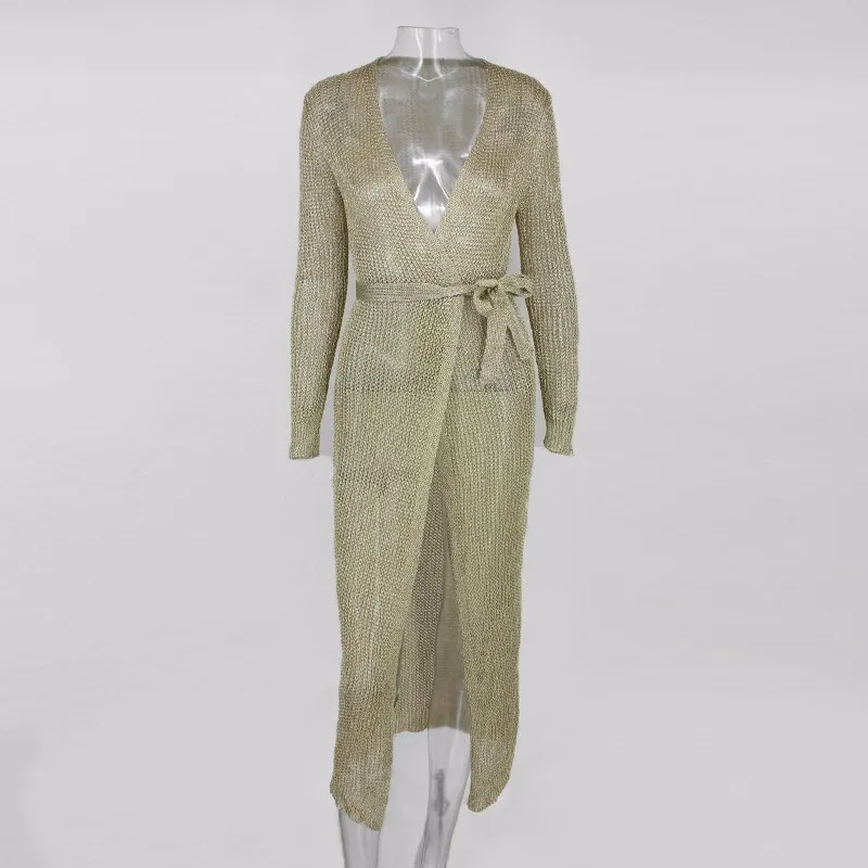 gold trench Сексуальный комплект из двух предметов, топ и штаны, перспективный женский кардиган с поясом, укороченные топы, Женский комплект 2 шт., комплект с v-образным вырезом для ночного клуба - Цвет: gold trench