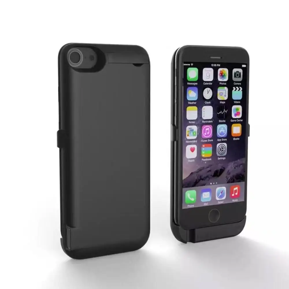 Черный Чехол для аккумулятора большой емкости для iPhone 7, iPhone 6S, 6, внешний аккумулятор, чехол, дополнительный аккумулятор, Ультратонкий внешний аккумулятор, 6 S, зарядное устройство - Цвет: Черный