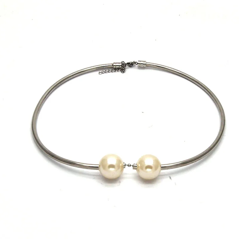 2019 женское модное ожерелье из нержавеющей стали высокого качества с двумя