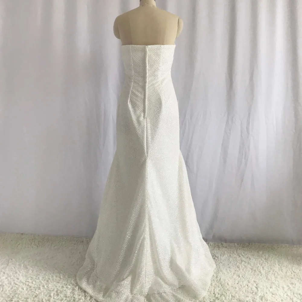 Модные блестящие свадебные платья цвета слоновой кости без рукавов со шлейфом