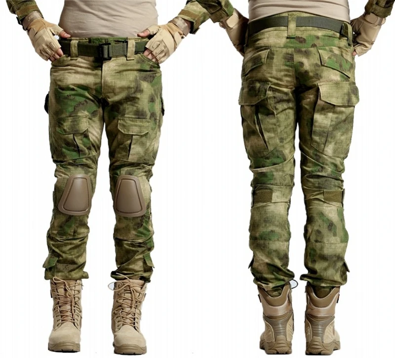 

Tactical Pants Cargo Men Military Hunting Airsoft Paintball Camouflage Gen2 Army BDU Combat Pants With Knee Pads A-TACS FG