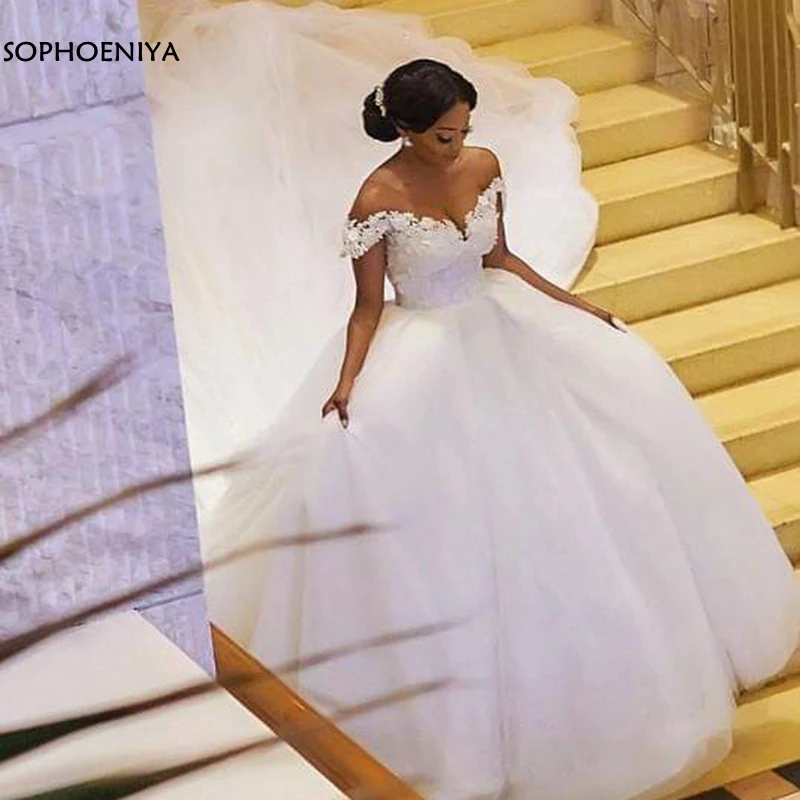 Фото Новое поступление свадебное платье Vestido de noiva Белое Бальное Платье торжественное