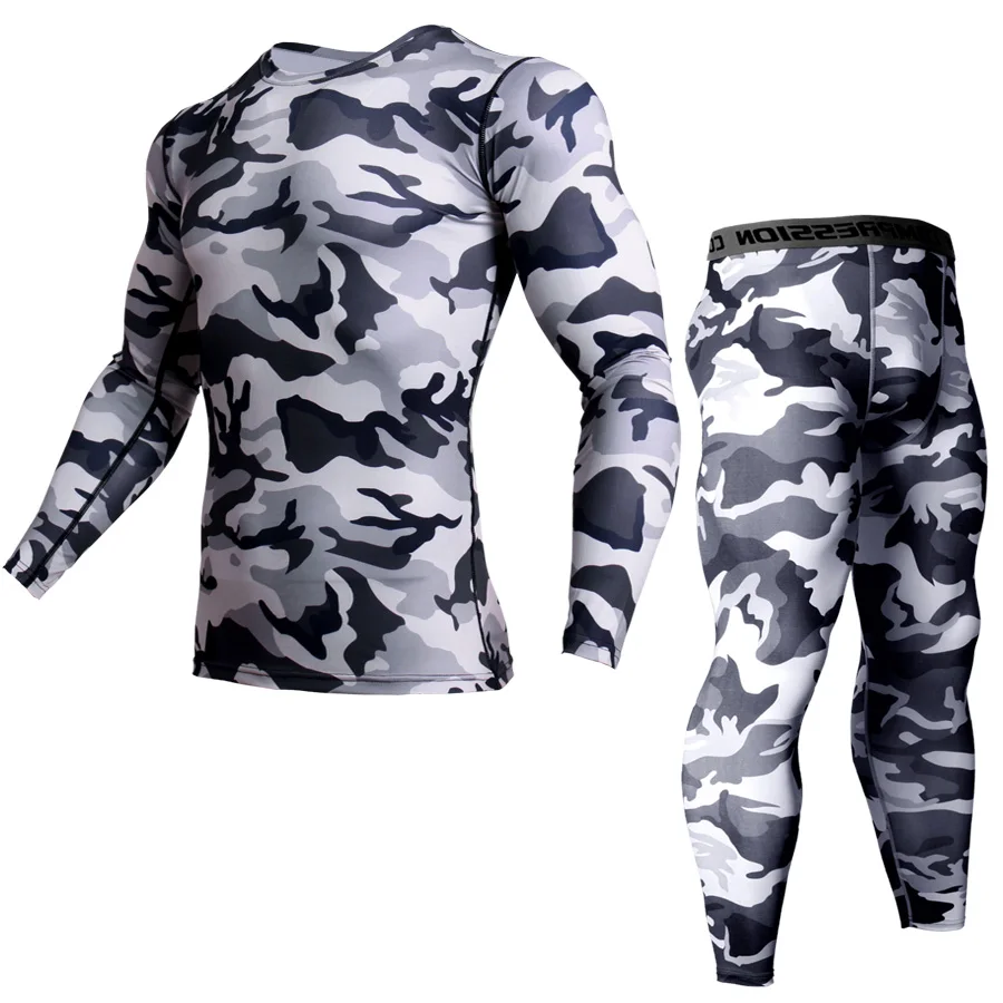 2019 Мужская Спортивная Футболка Rashguard для бега мужские камуфляжные тренировочные