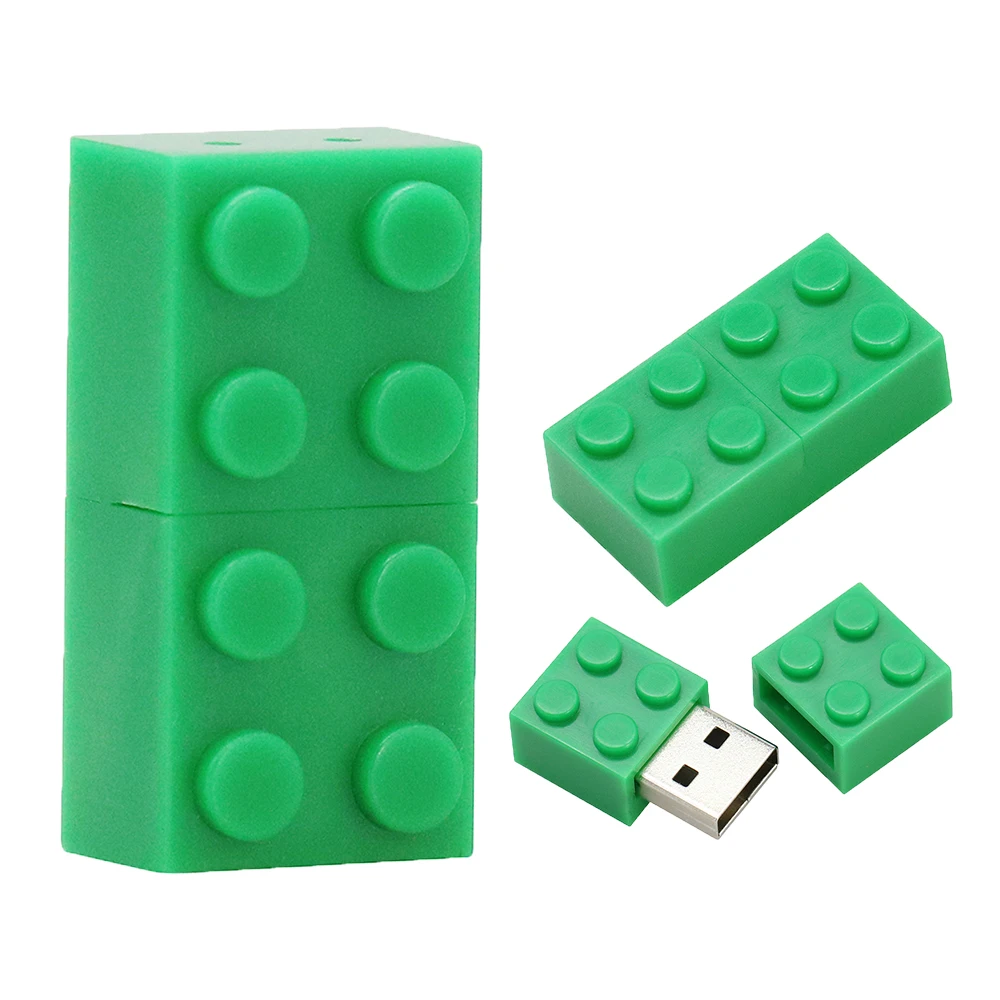 Игрушечный кирпичный флеш-накопитель 128G USB флеш-накопитель 64GB пластиковая строительный блок-флешка, подарок 32GB флеш-накопитель USB в режиме реального объема