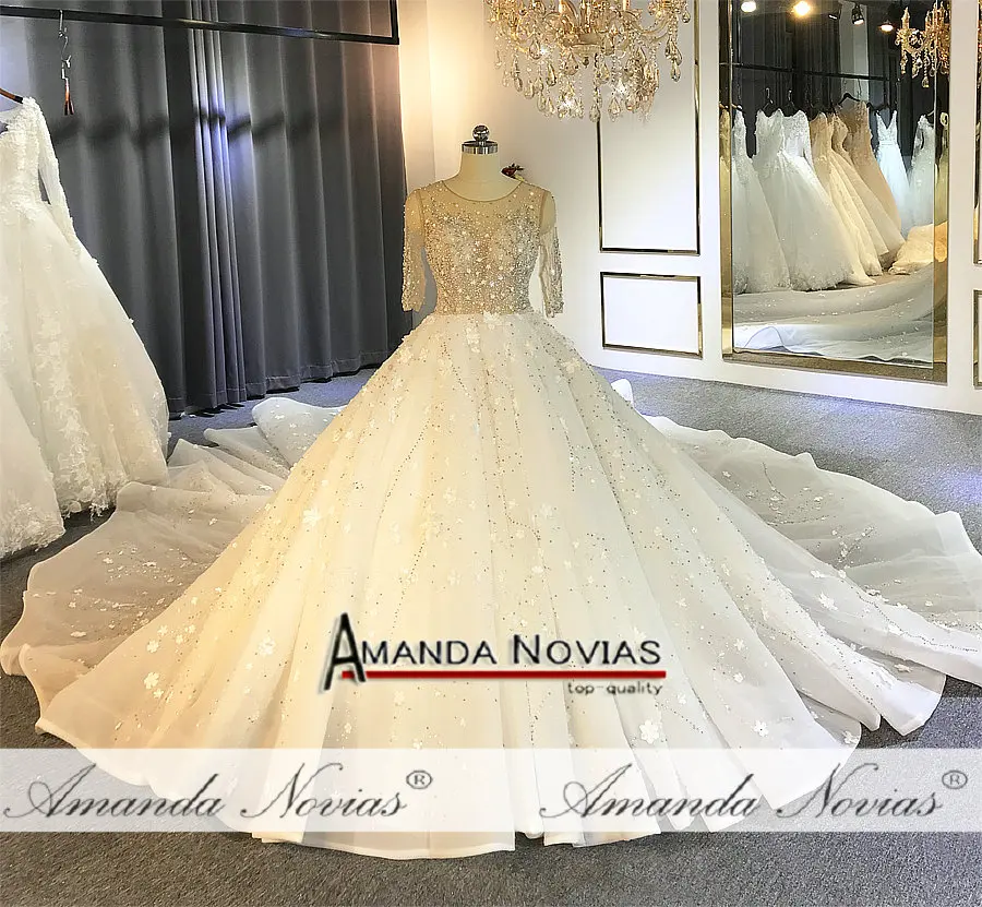 Amanda Novias роскошный платья со шлейфом Свадебное платье