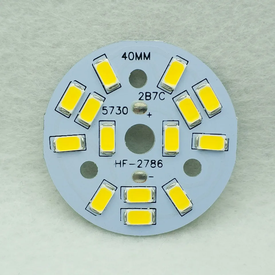 UMAKED 7W 40mm LED PCB Свет установленный SMD 5730 СИД алюминиевая пластина лампы