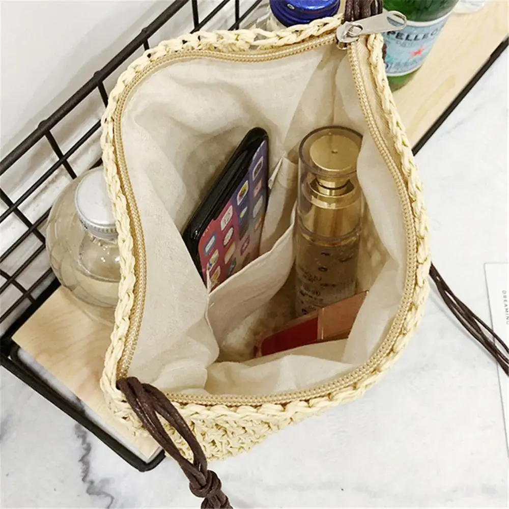 Новая маленькая сумка через плечо простая соломенная тканая в японском