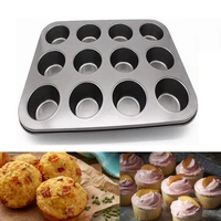 12 cup non stick baking mold for muffins cupcakes and mini cakes hot sale chocolate silicone mold kitchen accessories bakeware