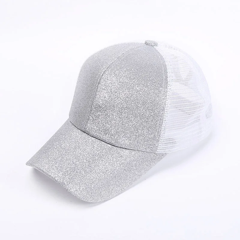 Женская кепка для бега с блестящим хвостом Snapback летняя сетчатая Кепка
