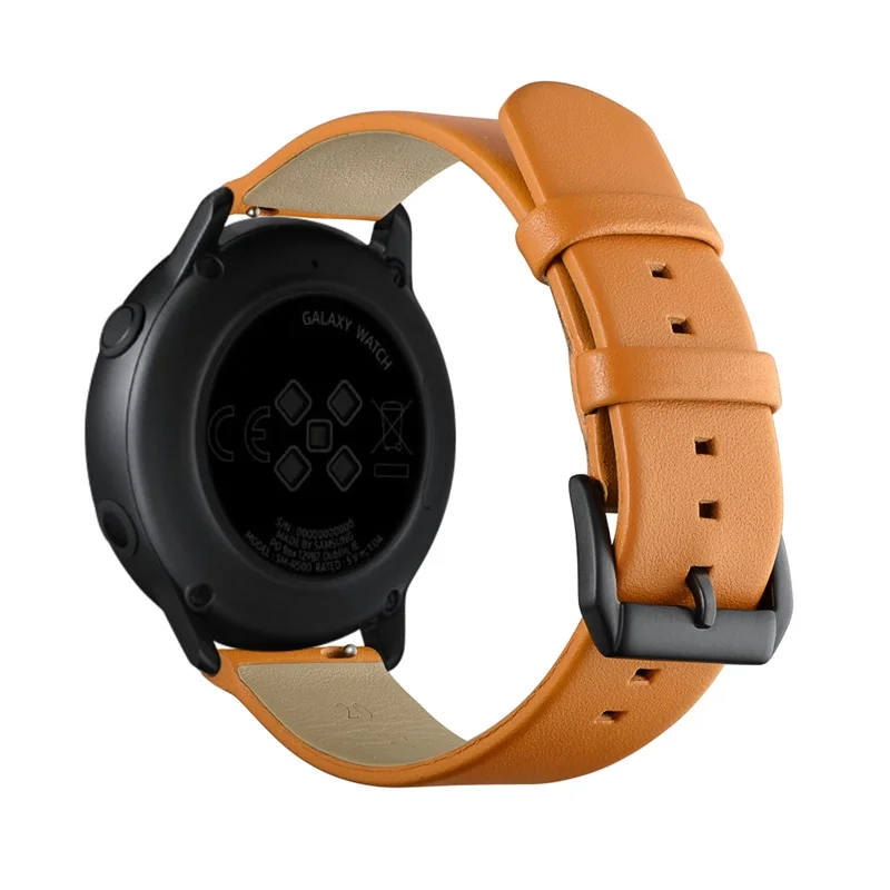 Ремешок кожаный для Samsung Galaxy Watch Active 42 мм Gear S2 классический браслет с черной
