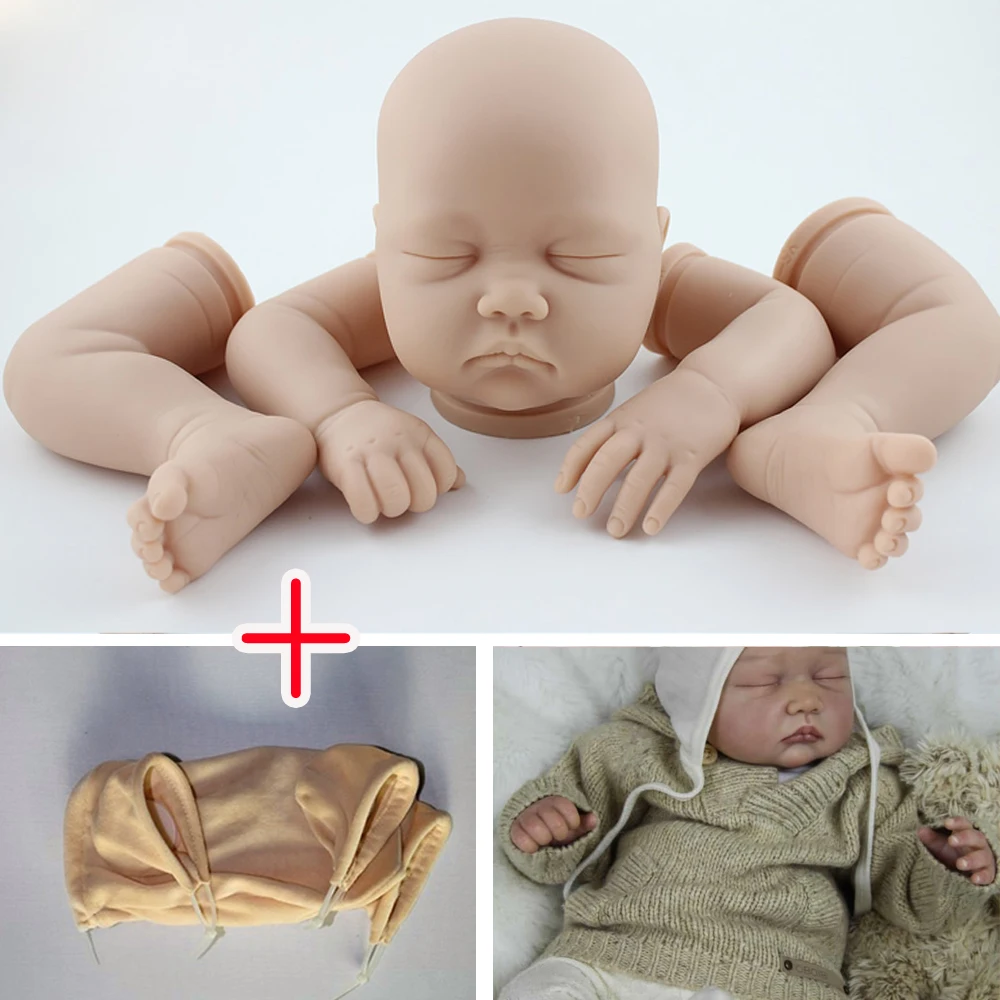 Неокрашенный Reborn Doll Комплекты (голова конечности ткани тела) Мягкий Виниловый