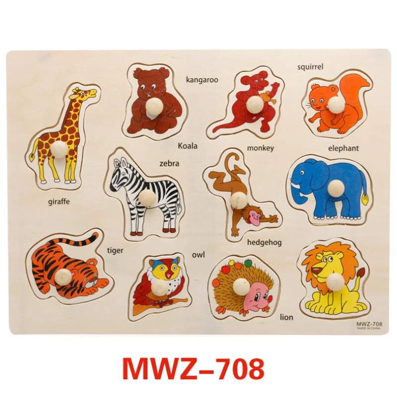 Детские деревянные головоломки рука поймет игрушки животных фрукты автомобиля