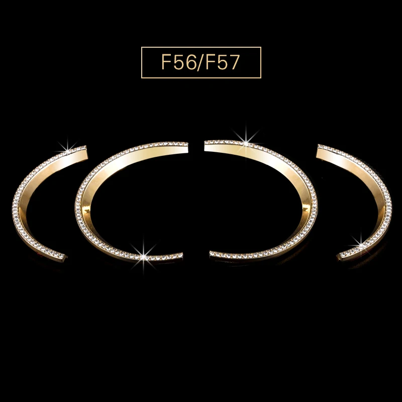 F56 F57-Gold 8 шт., декоративные накладки на дверные ручки автомобиля, наклейки для внутренней отделки для MINI Cooper Clubman S F54 F55 F56 F60, аксессуары для стайлинга автомобилей - Название цвета: F56 F57-Gold
