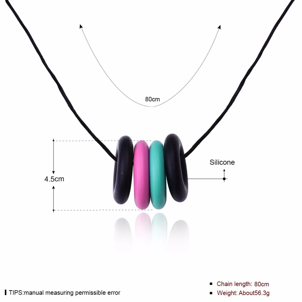 Прорезывания зубов Цепочки и Ожерелья Новая Мода Круглый Силиконовый Красочные