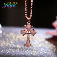 juya luxury jesus christian cross pendant necklace for women men handmade religious jewelry making supplies