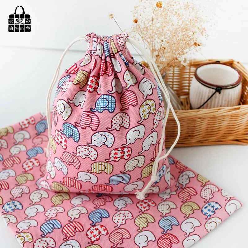 1 X сумка из 100% хлопка с розовыми слонами аксессуары для путешествий нижнее белье