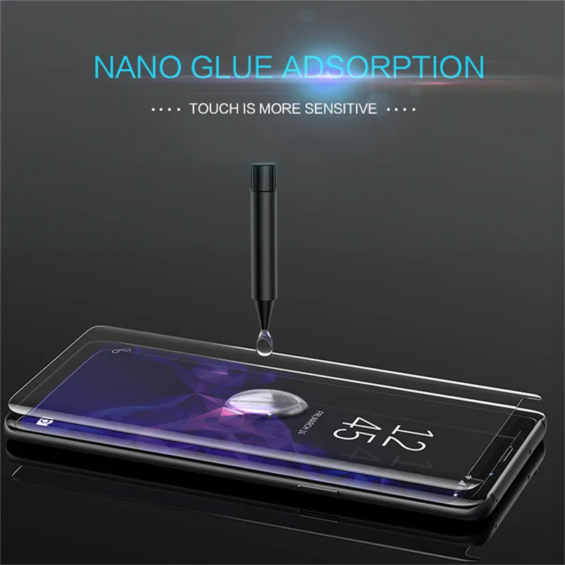 2019 UV Glue Screen Protector For Samsung Galaxy S10e S8 S9 Plus S7 Edge Note 8 9 Full Cover Nano Optics Curved Tempered Glass | Мобильные