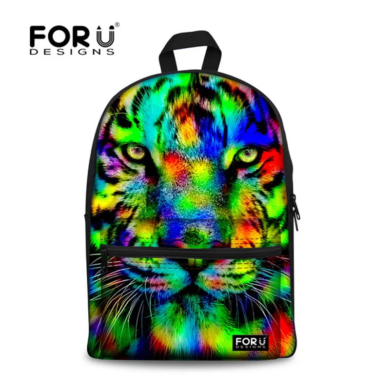 Уникальный рюкзак FORUDESIGNS с объемной головой тигра женский принтом в стиле преппи