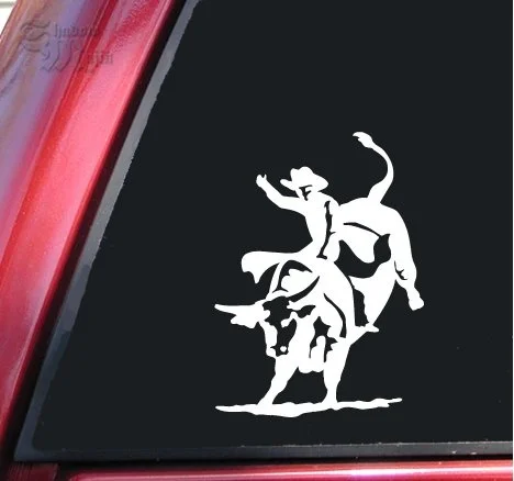 

Bull Rider Riding Rodeo Vinyl Decal Sticker (6" X 4.4", )