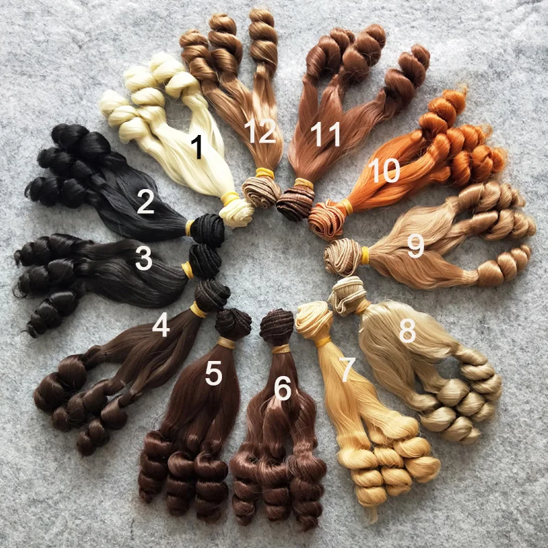 Pelucas de cabello para mu&ntilde;ecas, 10 unidades/lote 15, 15CM, BJD-1