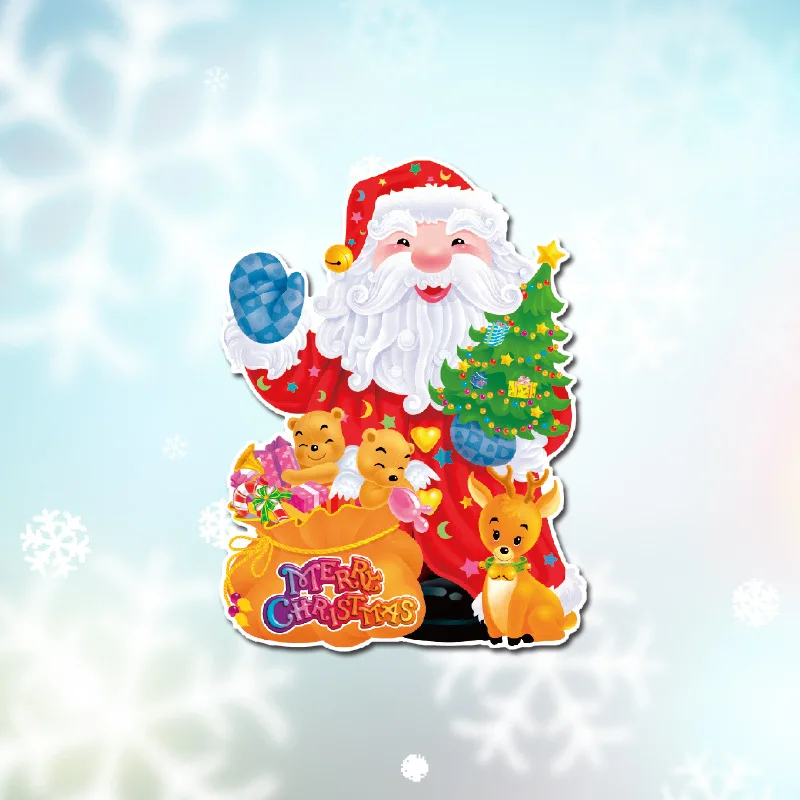 Merry Christmas Santa Claus Decoration Car Stickers Decals Vinyl Waterproof Reflective For Auto Accessories Styling | Автомобили и