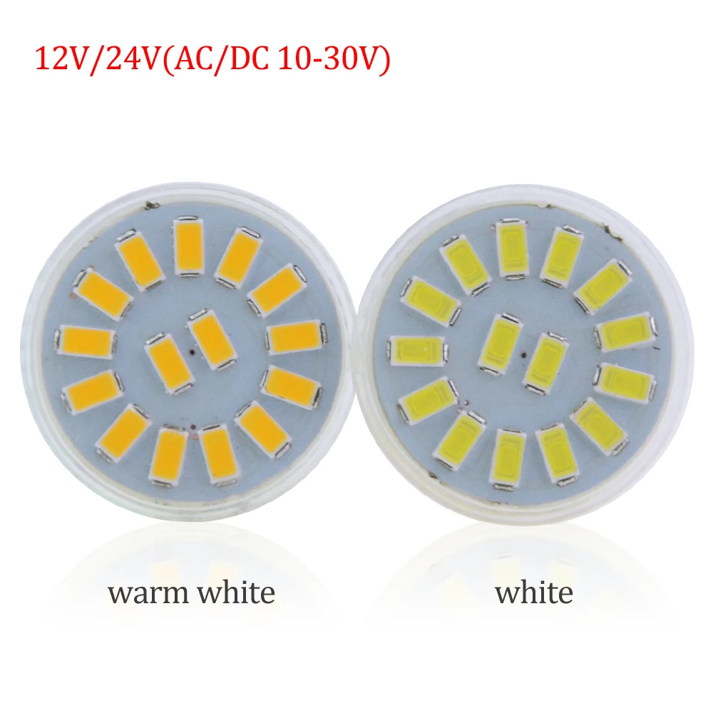 6 шт./лот MR11 5730SMD 15led 5 Вт прожектор лампа GU4 AC/DC 12 в 24 стеклянный корпус светодиодная