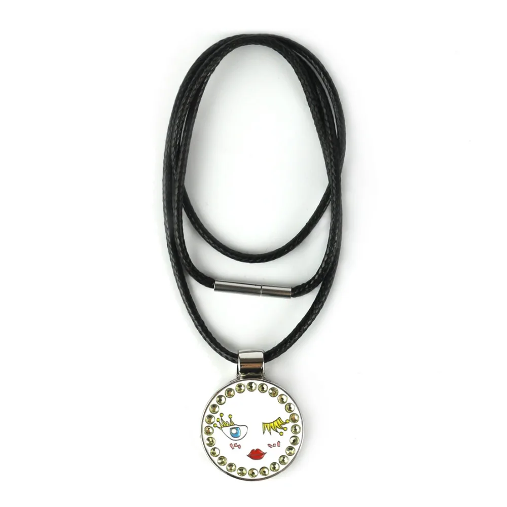 Гольф сильное магнитное длинное ожерелье с клевером Кристалл отметка для мяча