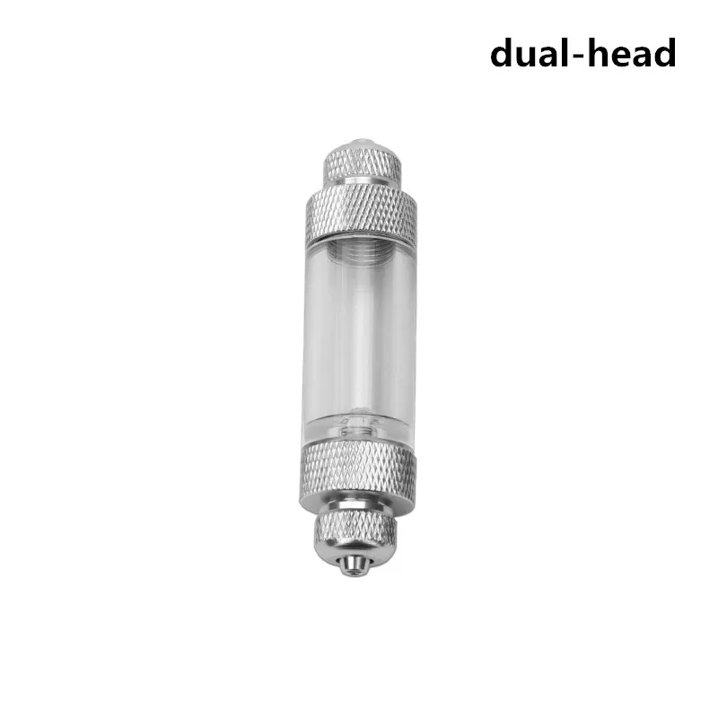dual head 1 шт. CO2 счетчик пузырьков обратный клапан, Аквариум CO2 регулирующий рассеиватель, предотвращает обратное поток, алюминий один/двойной головкой на выбор - Цвет: dual head