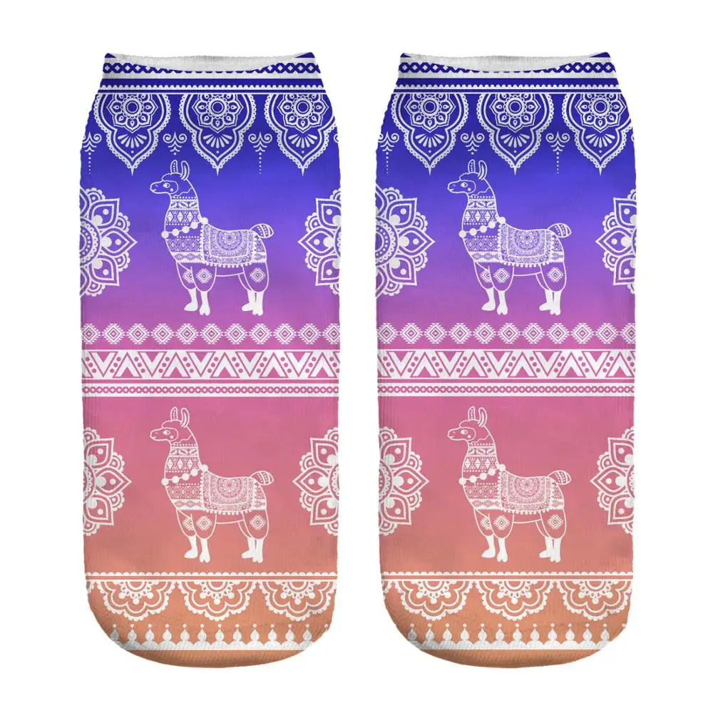Harajuku милые носки с единорогом радужные градиентом calcetines mujer divertido крутые для