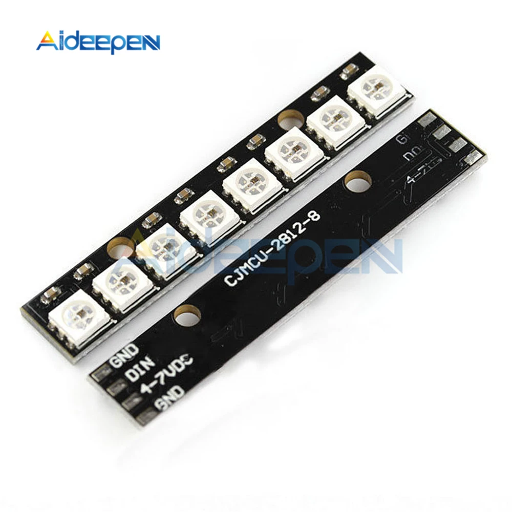 WS2812 WS2812B WS 2811 5050 RGB светодиодный светильник Панель модуль 5V 8-канальный сетевой видеорегистратор 8-Bit Радужный светодиодный точный для Arduino Black Board