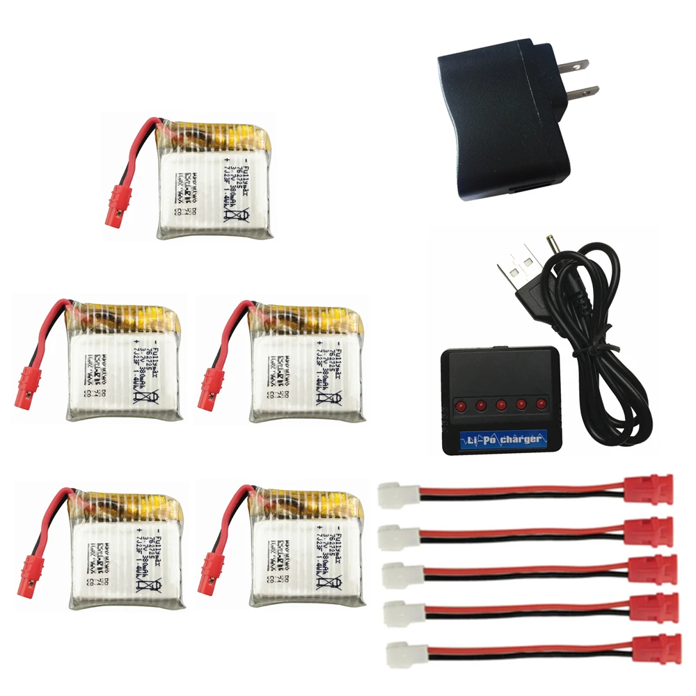 3,7 V 380mAh Lipo батарея для Syma X21 X21w X26 Дрон батарея RC Квадрокоптер запасные части Аксессуары 3,7 v lipo батарея и зарядное устройство - Цвет: set7