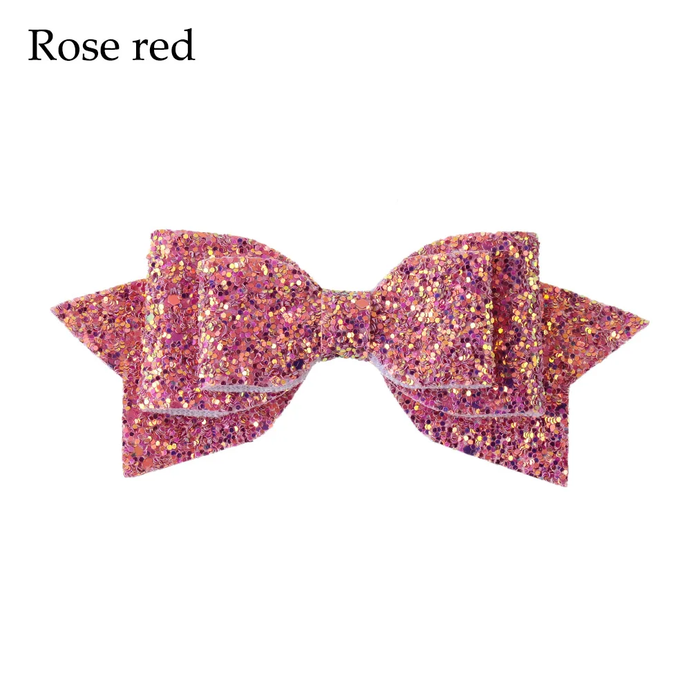 Rose red Новые блестки бутик бант Принцесса заколки для волос блестящие заколки для волос с бантами DIY вечерние заколки для волос с бантом аксессуары для волос для девочек - Цвет: Rose red