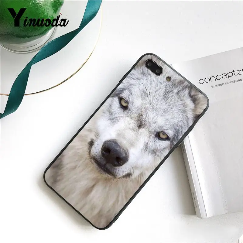 Чехол Yinuoda для iphone 7 X классный черный и белый чехол с волчьими животными iPhone 6 6s 7plus