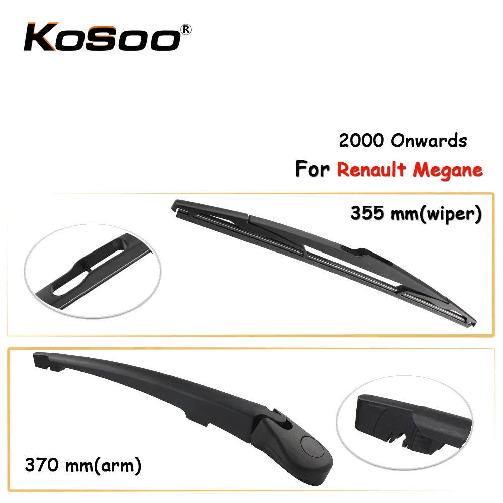 KOSOO Auto Rear Car Wiper Blade For Renault Megane 355mm 2000 Onwards Window Windshield Blades Arm Accessories | Автомобили и