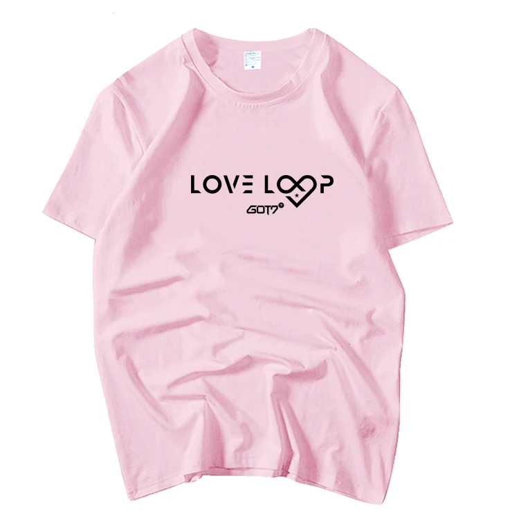 Kpop got7 новинка футболка с надписью love loop и принтом в стиле унисекс круглым вырезом