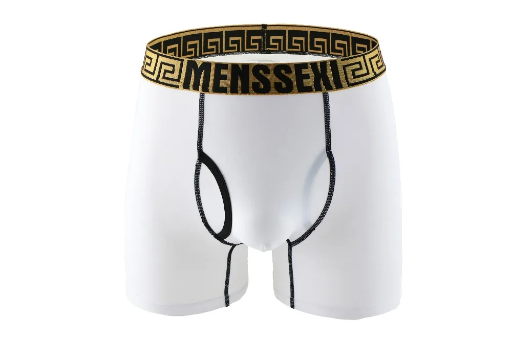 Высокое качество MENSSEXI новые длинные трусы нижнее белье нейлон Hombre фитнес мужские спортивные трусы шорты длинные