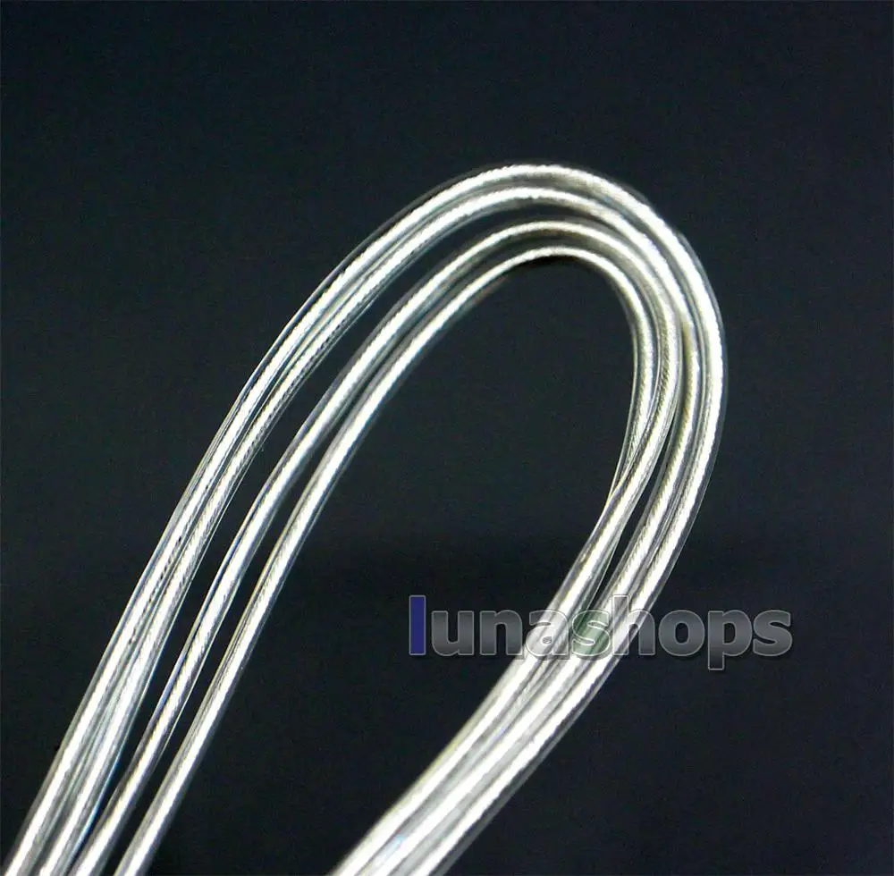 LN006224 10*0.08mm 99% Pure Silver Earphone Headphone DIY Custom PU Insulation Layer Cable Diameter OD:0.9mm For acrolink cable |