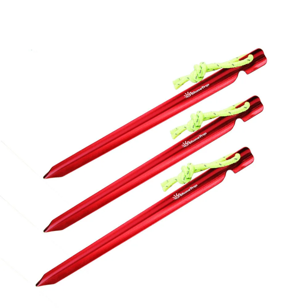 

Aluminum alloy tent nail wind ultra-light triangular camping accessories 15cm rope screw peg repair metal stake spiral