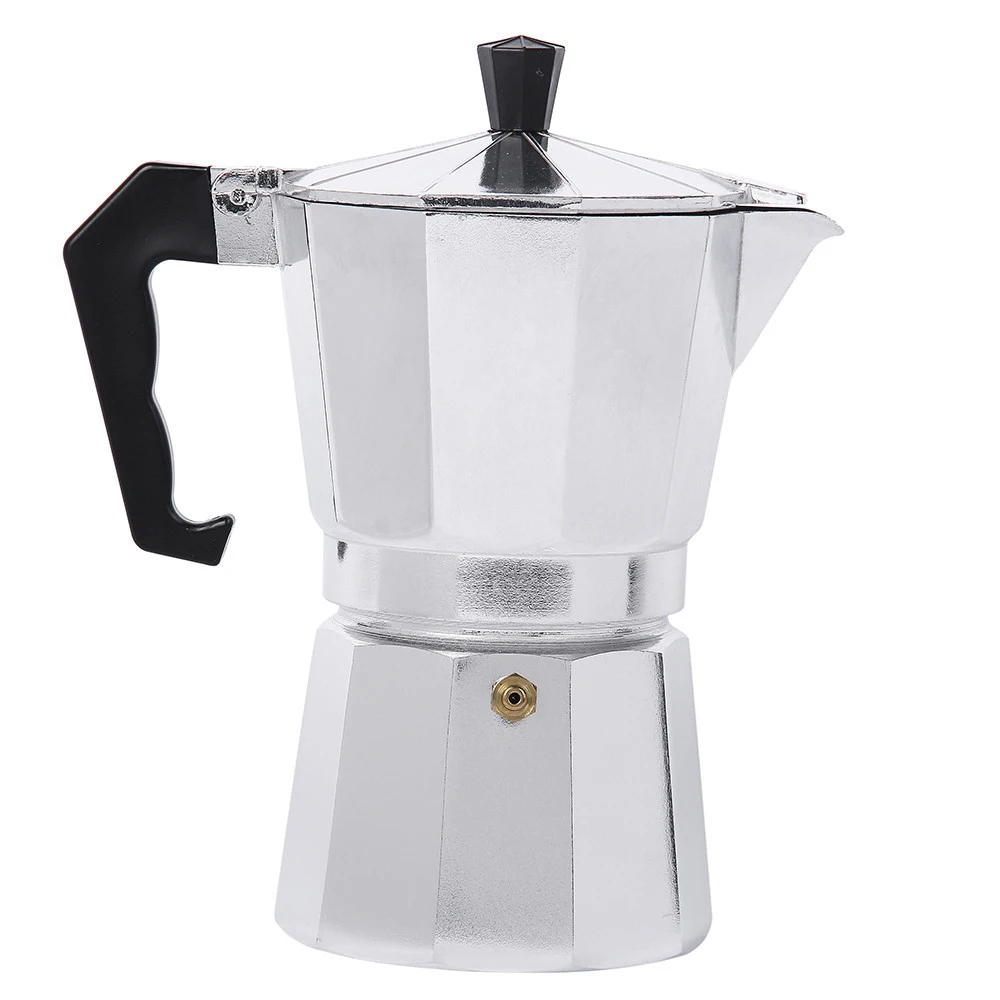 Кофеварка для эспрессо алюминиевая с коричневой ручкой 1/2/3/6/9 чашек|coffee pot|espresso