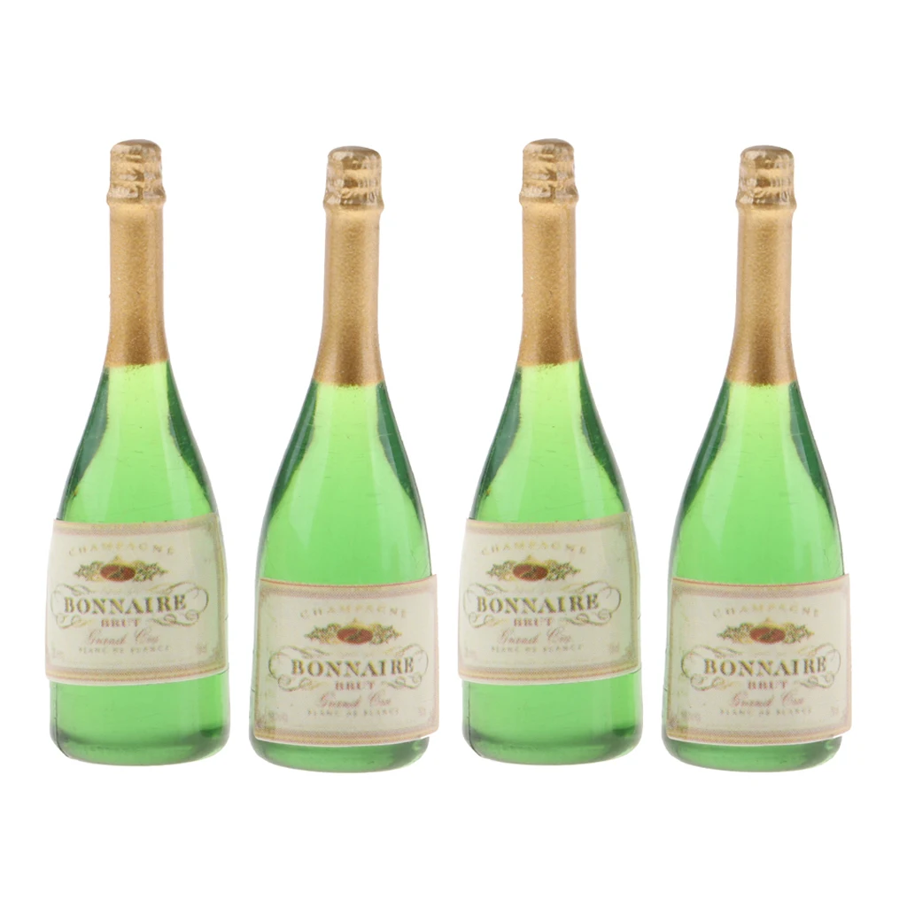 4 шт. миниатюрные бутылки для кукольного домика модель вина шампанского игрушка