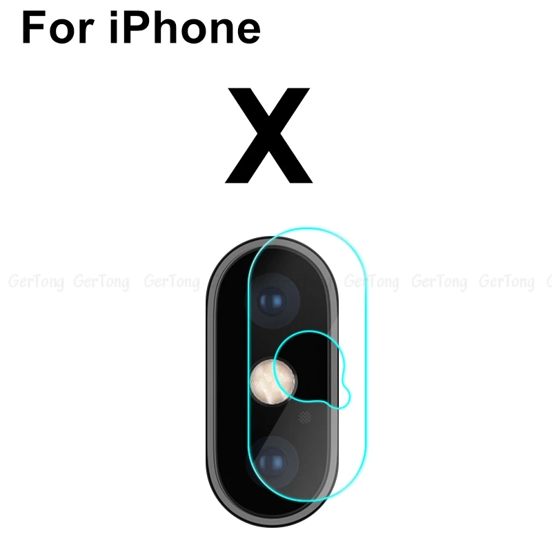 For iPhone X 3 шт., закаленное стекло, объектив камеры для iPhone XR Xs Max 7 8 Plus, Защитная пленка для экрана, Защитная пленка для задней панели для iPhone X 10 7plus - Цвет: For iPhone X