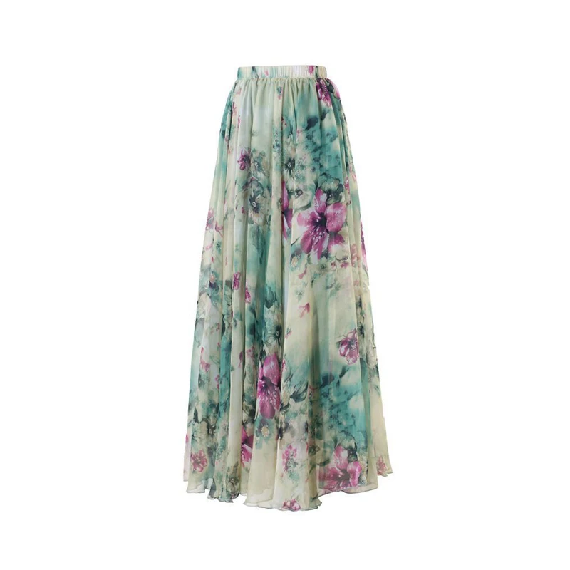 Женские юбки с высокой талией милые трапециевидные до щиколотки эластичным