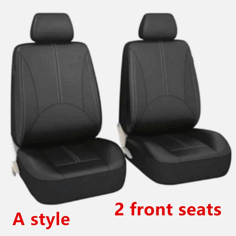 2 front seats A Роскошный качественный чехол из искусственной кожи для автомобильных сидений, чехлы для автомобильных сидений, набор универсальных подходящих для большинства автомобилей, чехлы для сидений в подарок - Название цвета: 2 front seats A