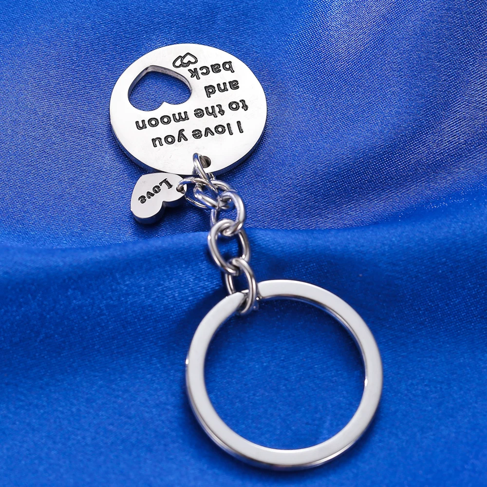 Брелок из нержавеющей стали с надписью I Love You To The Moon And Back Heart|heart keychain|couple keyringkeyrings