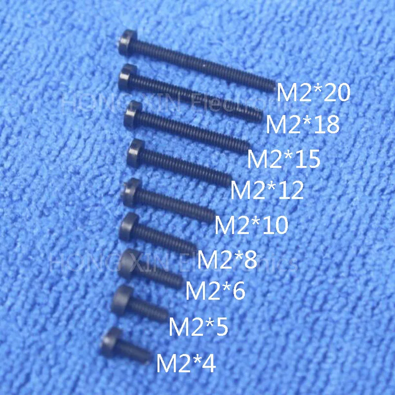 M2 * 12 черный 1 шт. нейлоновый винт с круглой головкой мм пластиковые винты для