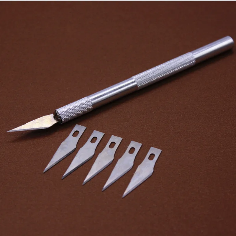 Нескользящий металлический скальпель нож набор инструментов Резак гравюра ножи - Фото №1