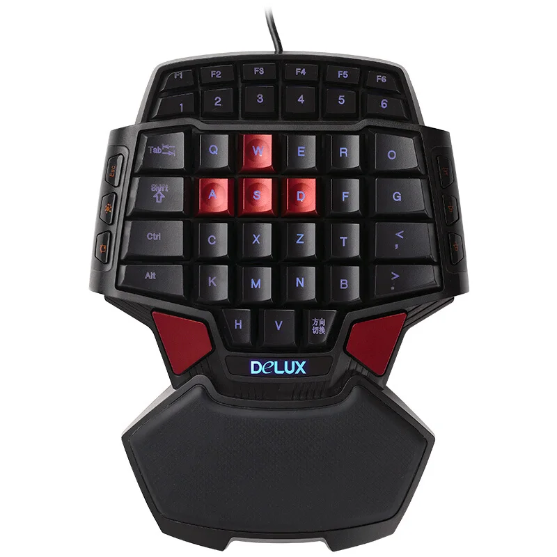 Delux T9U игровая клавиатура Проводная с двойным пространством левая и правая руки