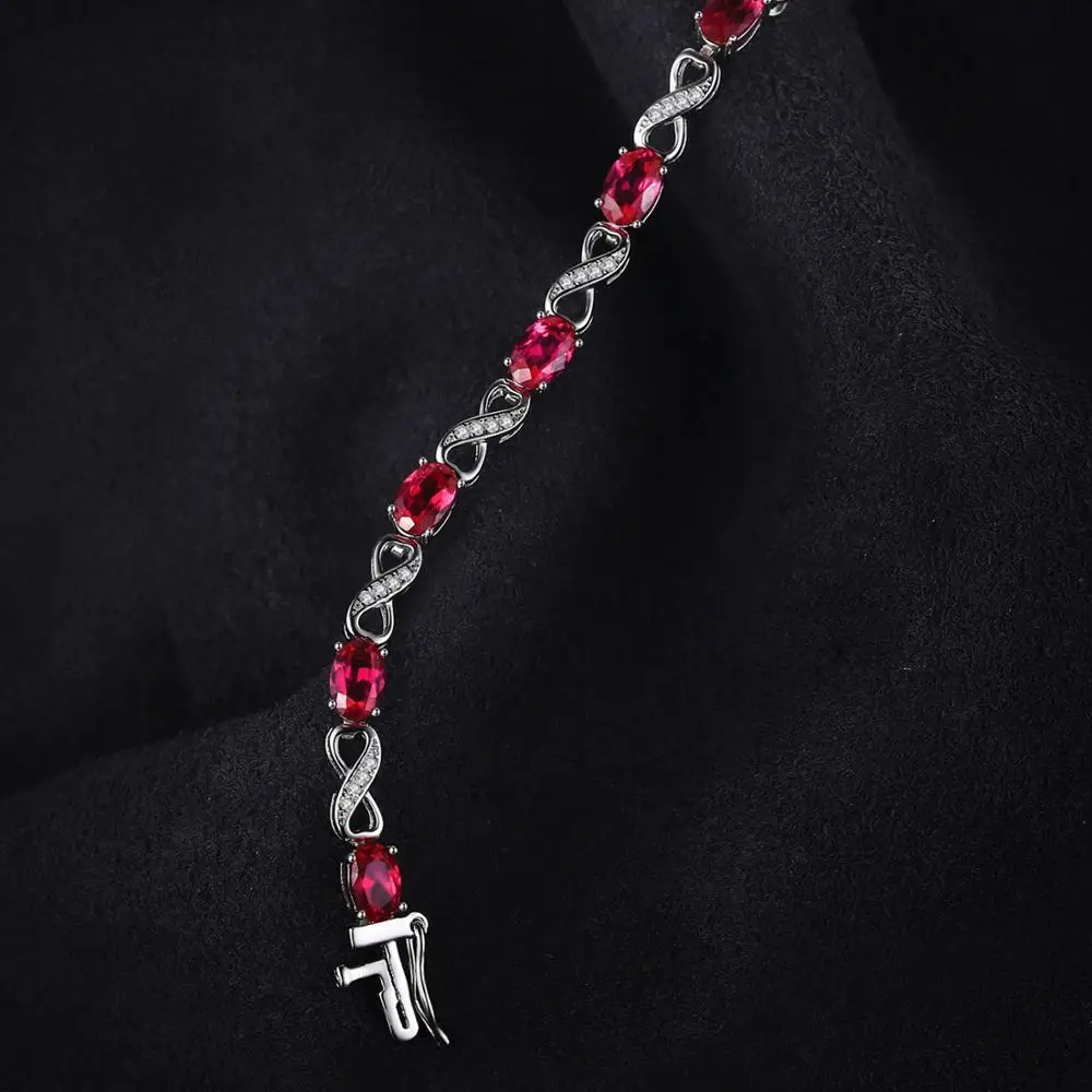 Jewelrypalace ЛЮБОВЬ Бесконечность 6.8ct Овальный создания ruby Теннис браслет