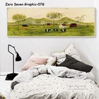 Картина маслом в стиле ретро, травяной пейзаж, плакат на холсте г